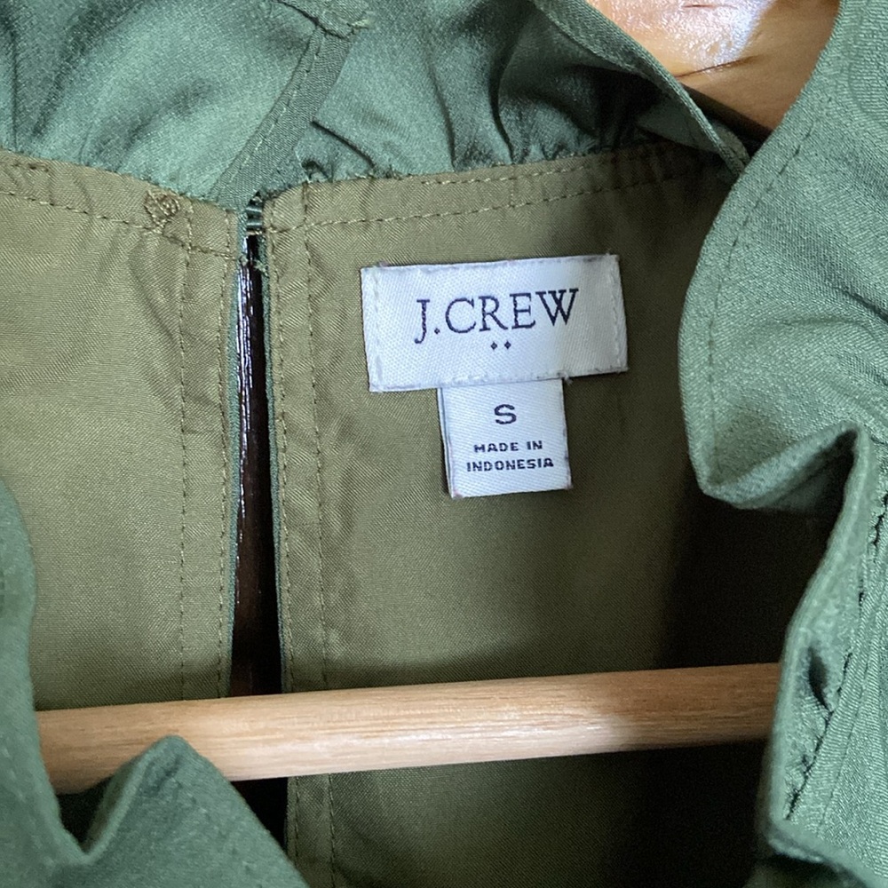 J. Crew Green Ruffled Blouse - Picture 4 of 5